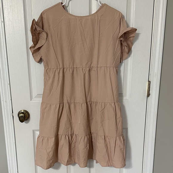 Dresses & Skirts - Chic Khaki Ruffle Sleeve Babydoll Dress